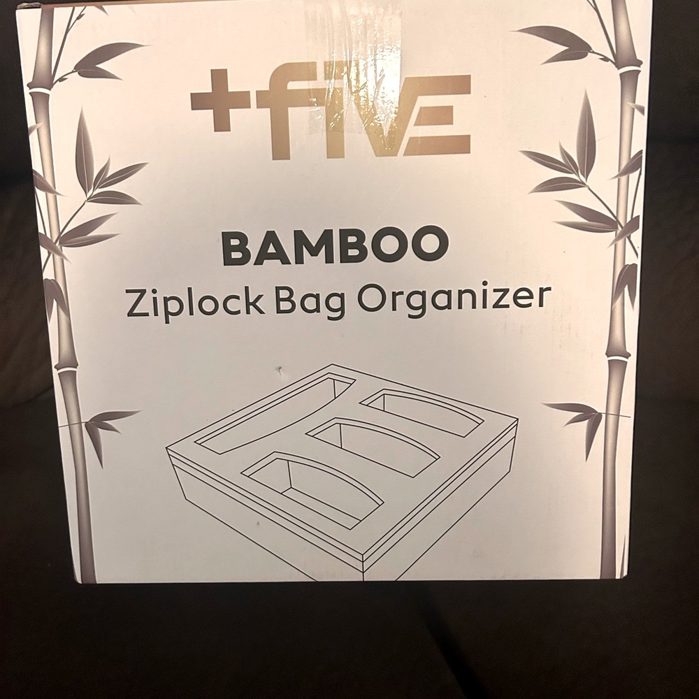 Bamboo ziplock bag organizer.